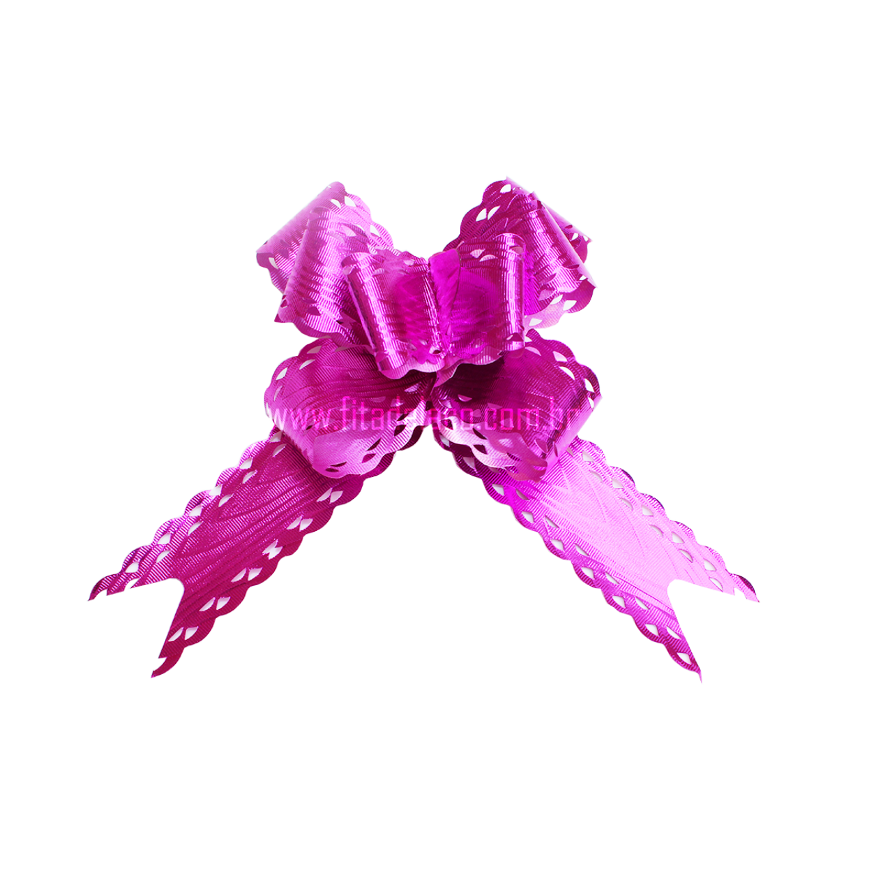 Laço Metalizado Rendado 18x350mm (PCT C/10 UN) Rosa